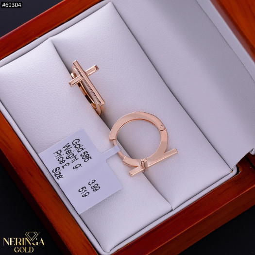 Rose gold earring #69304