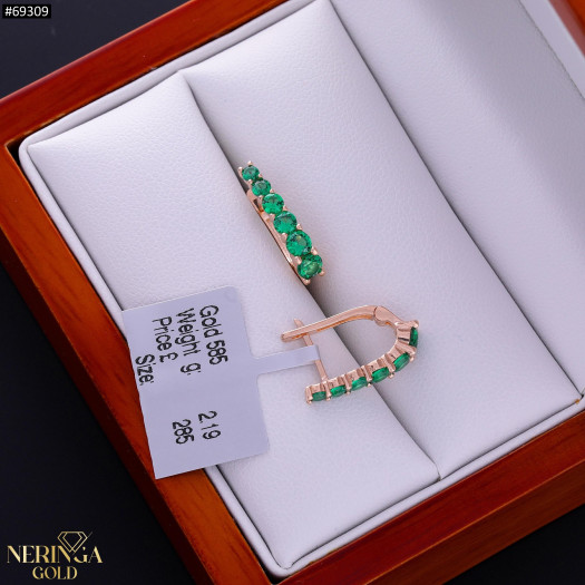 Rose gold english lock earrings #69309