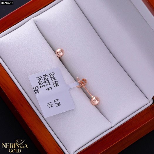 Rose gold stud earrings #69429
