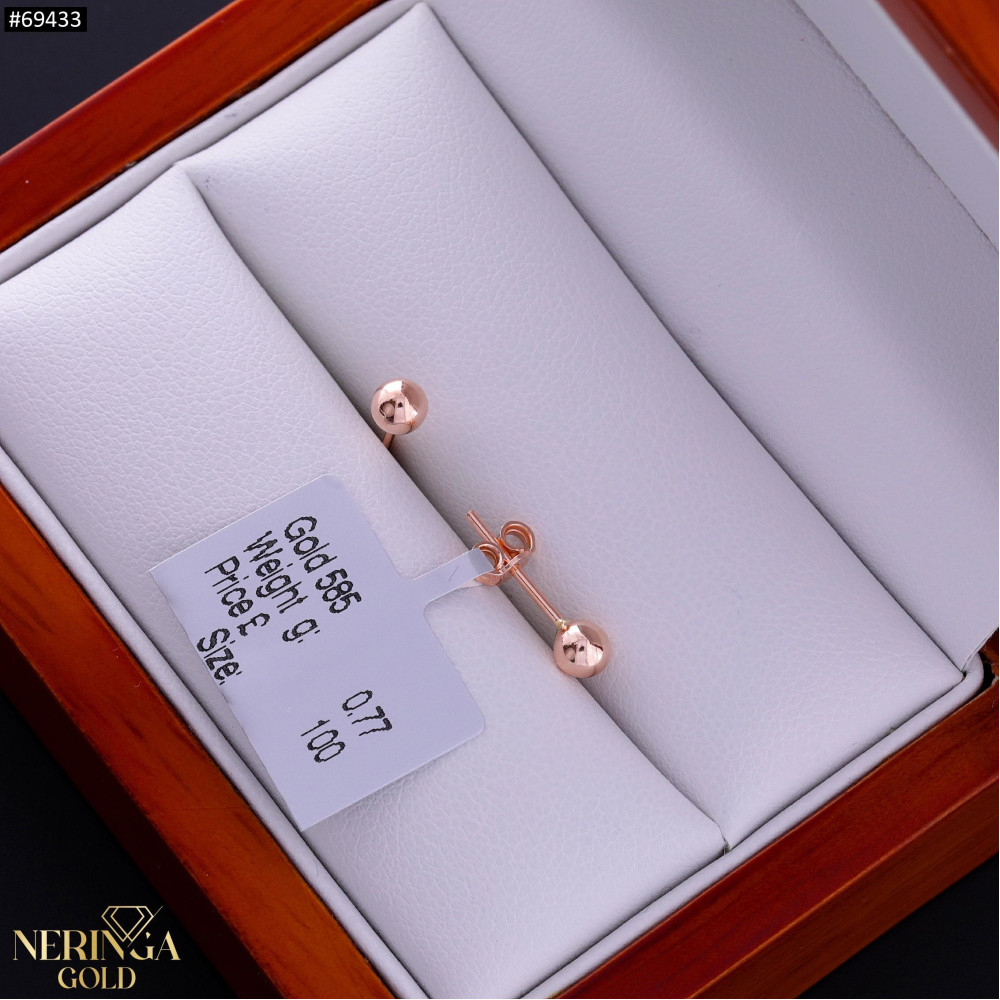 Rose gold stud earrings #69433