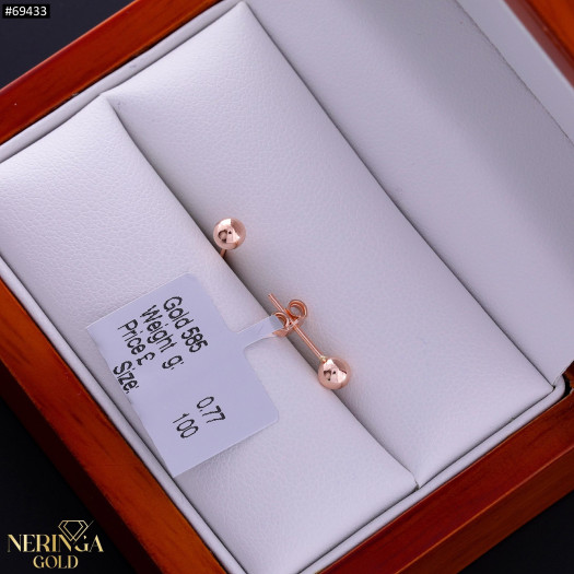 Rose gold stud earrings #69433