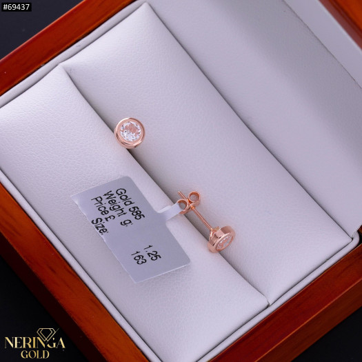 Rose gold stud earrings #69437