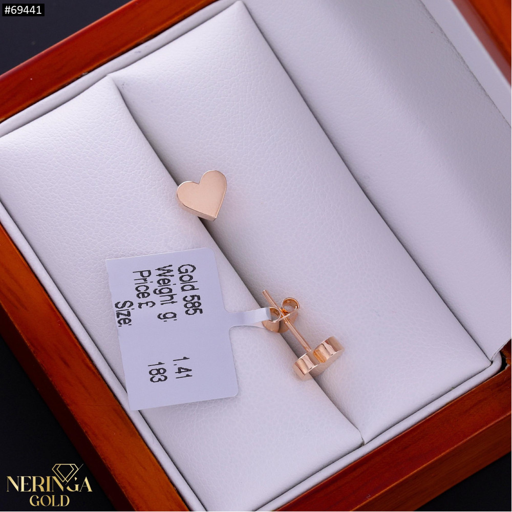 Rose gold stud earrings #69441