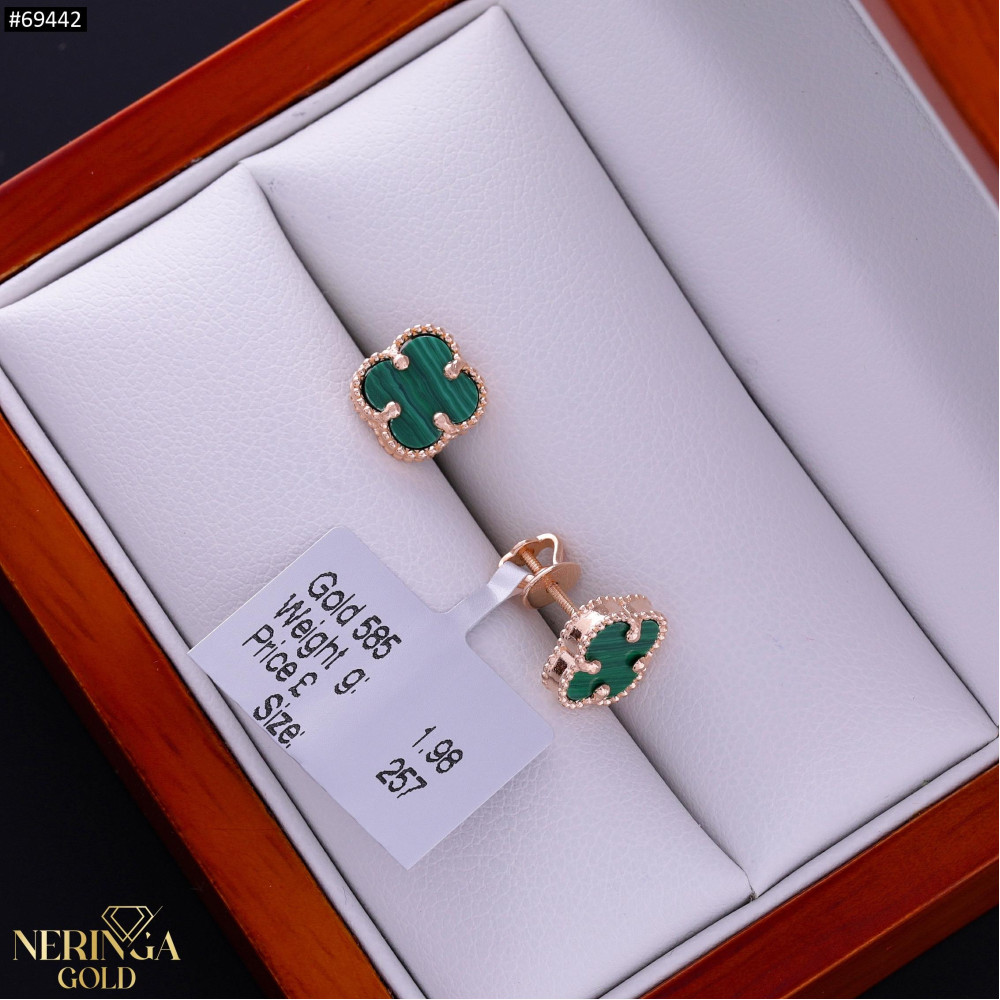 Rose gold stud earrings #69442