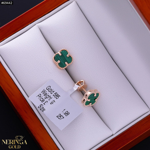 Rose gold stud earrings #69442