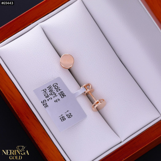Rose gold stud earrings #69443