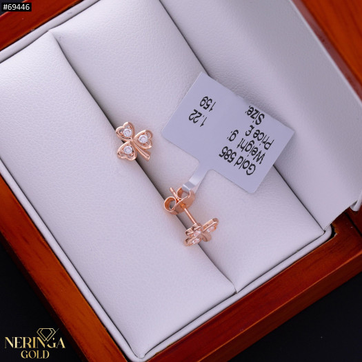 Rose gold stud earrings #69446