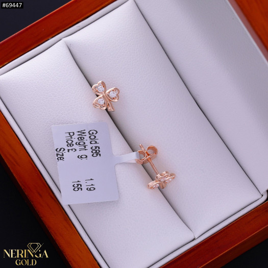 Rose gold stud earrings #69447