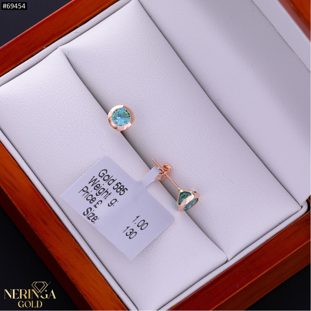 Rose gold stud earrings #69454