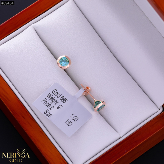 Rose gold stud earrings #69454