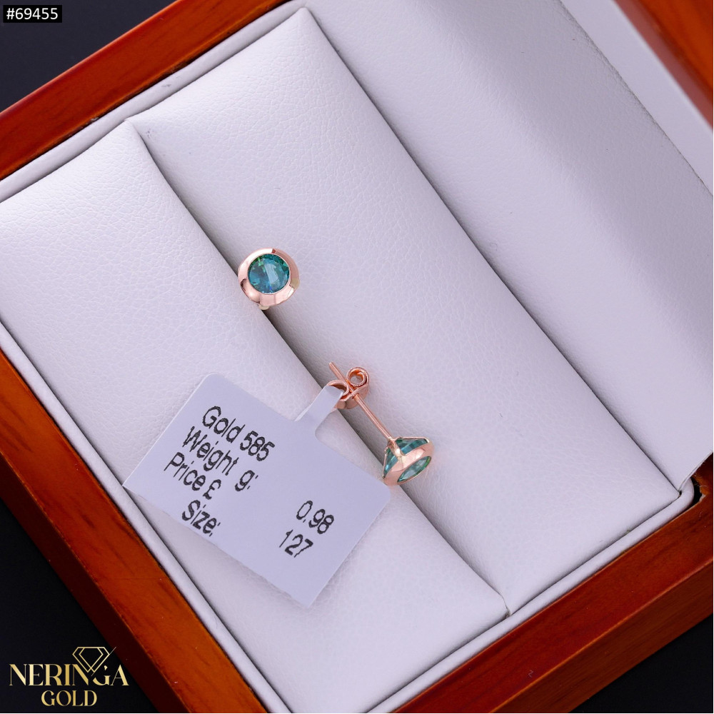 Rose gold stud earrings #69455