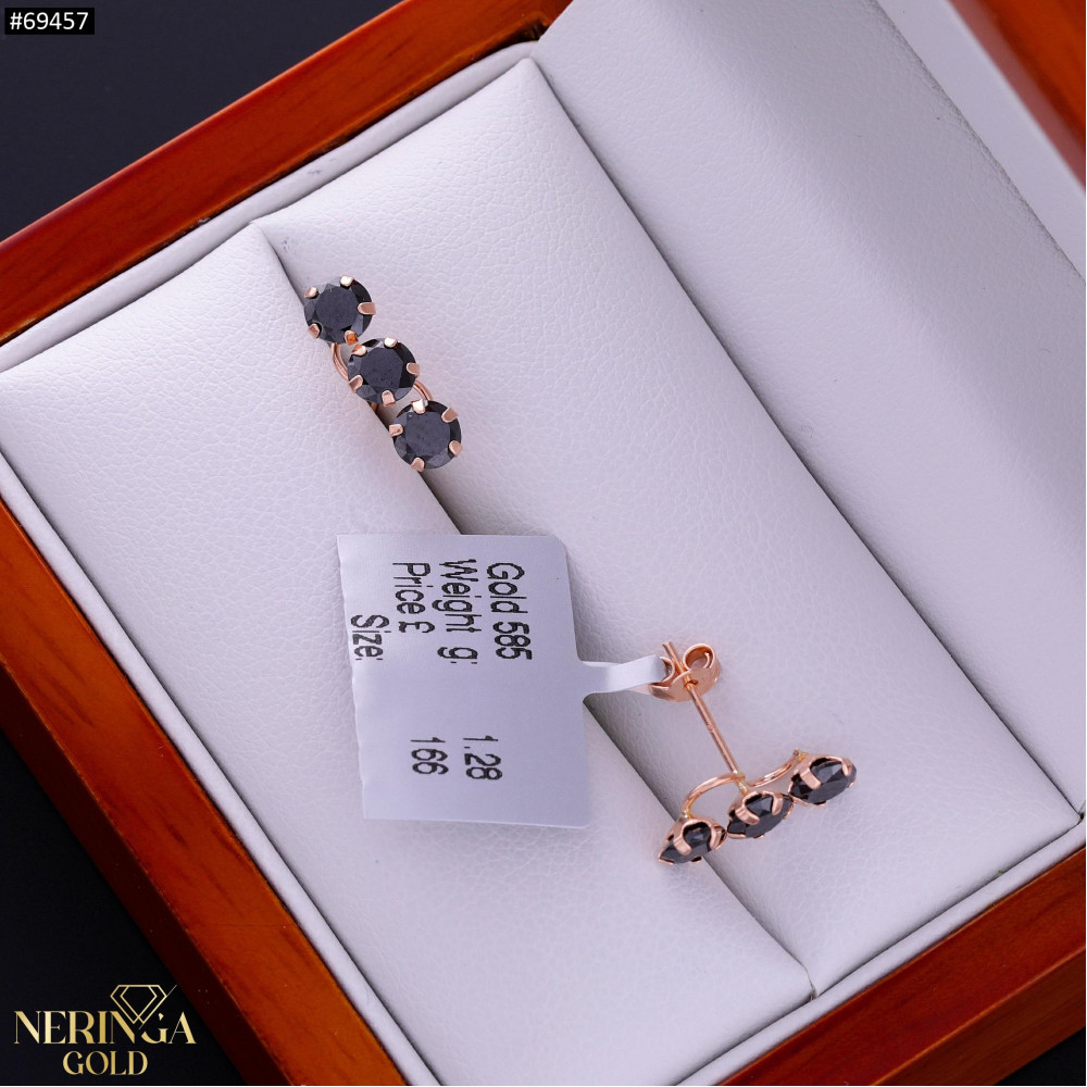 Rose gold stud earrings #69457