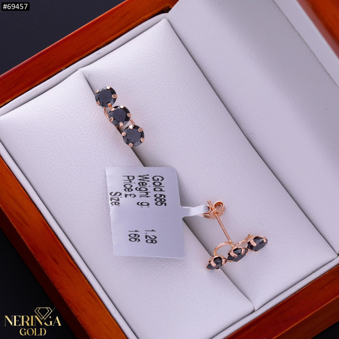 Rose gold stud earrings #69457