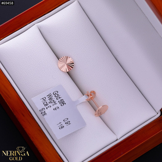 Rose gold stud earrings #69458