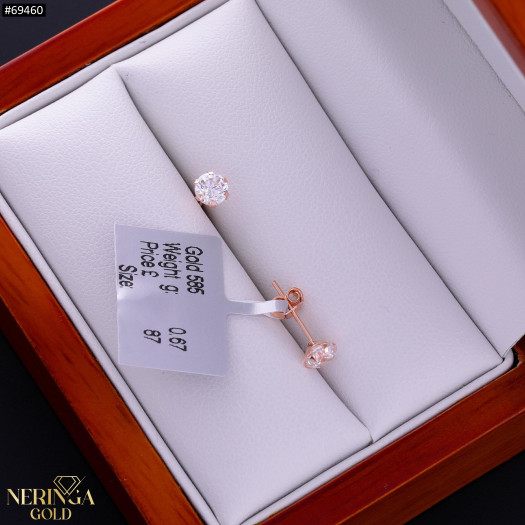 Rose gold stud earrings #69460