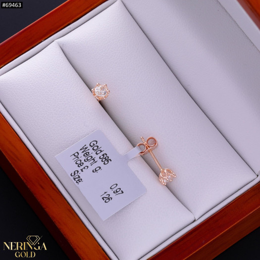 Rose gold stud earrings #69463