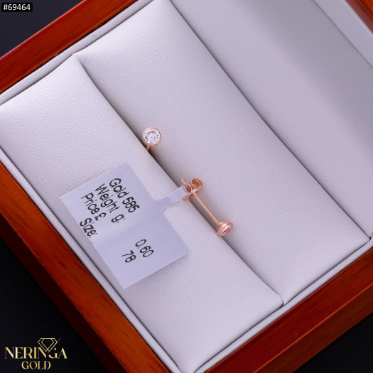 Rose gold stud earrings #69464