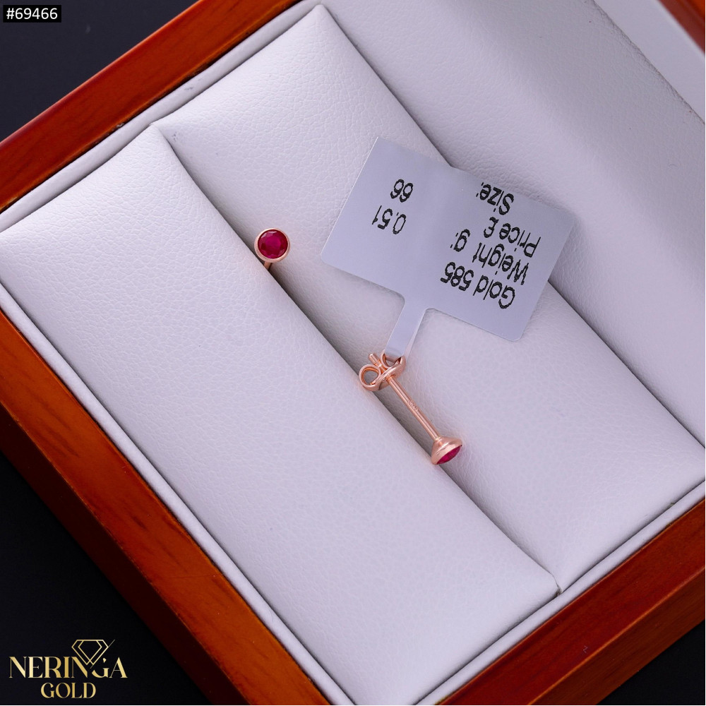 Rose gold stud earrings #69466