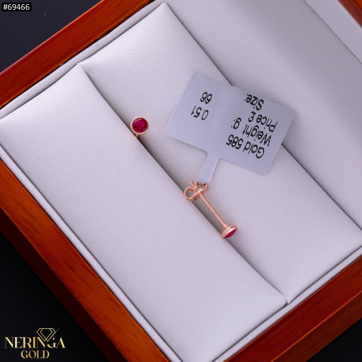 Rose gold stud earrings #69466