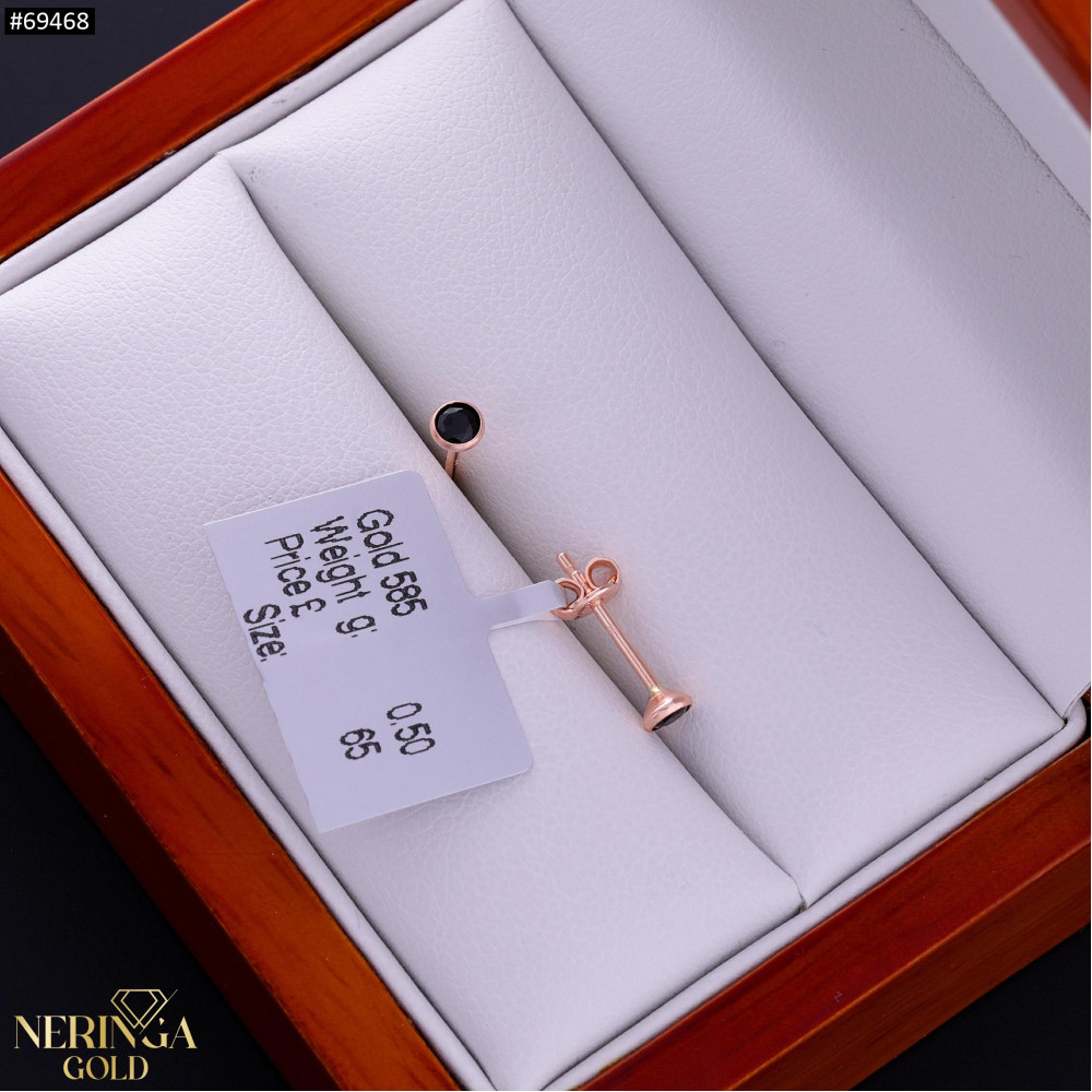 Rose gold stud earrings #69468