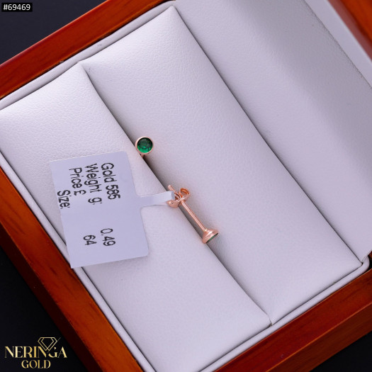 Rose gold stud earrings #69469