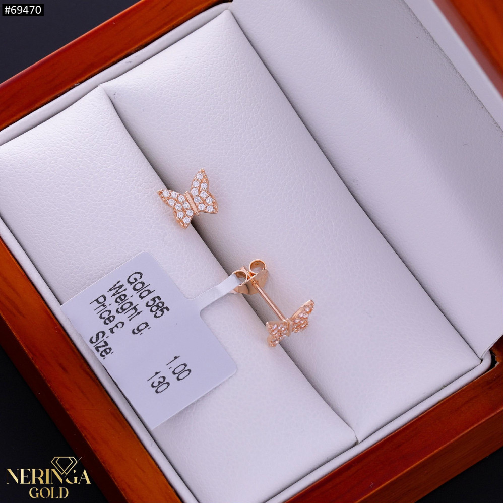 Rose gold children earrings #69470