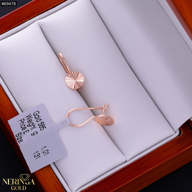 Rose gold earring #69478