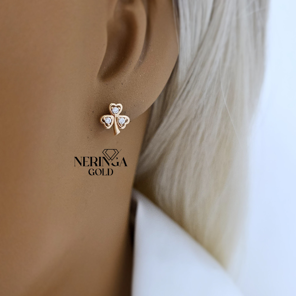 Rose gold stud earrings #69446
