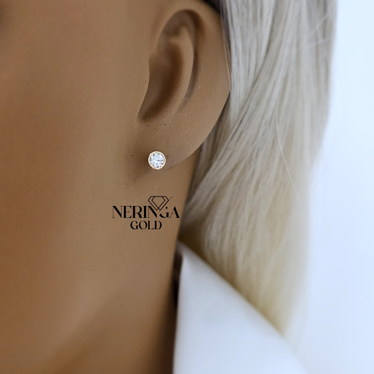Rose gold stud earrings #69444
