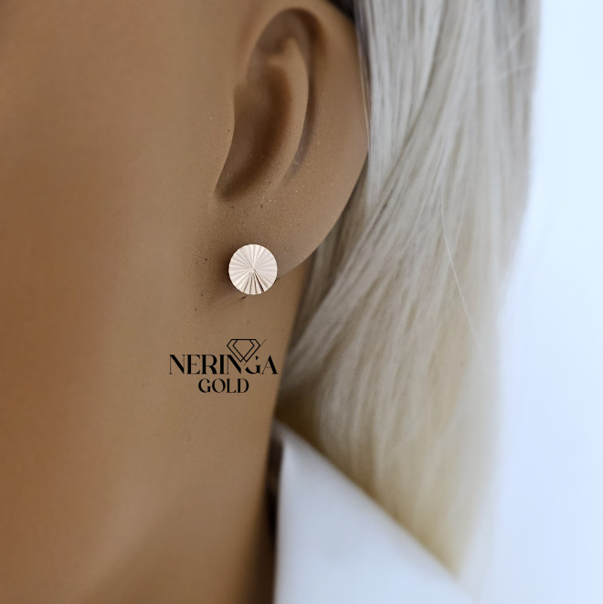 Rose gold stud earrings #69459