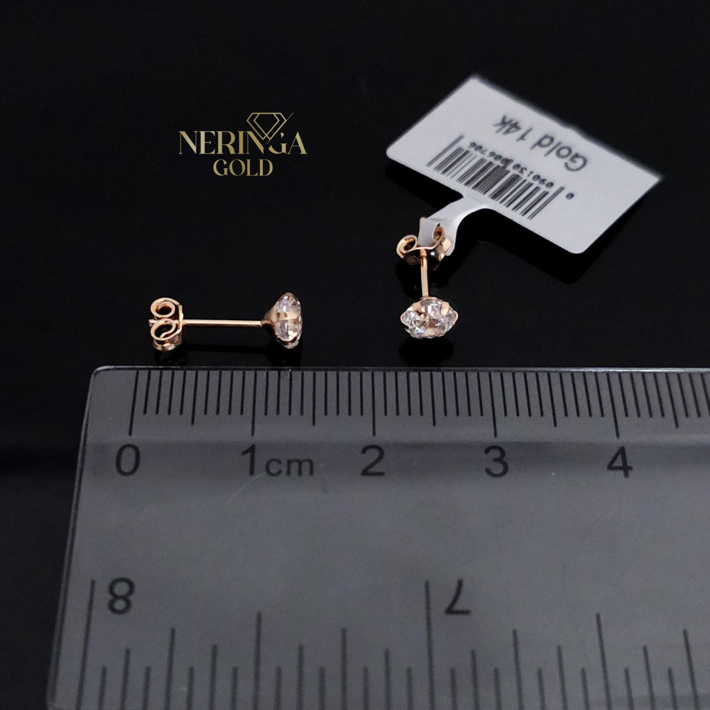 Rose gold stud earrings #69461