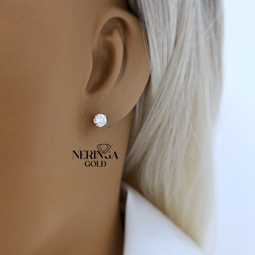 Rose gold stud earrings #69461