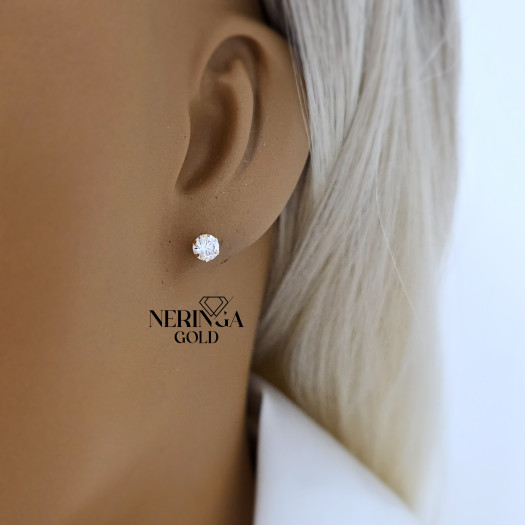 Rose gold stud earrings #69461