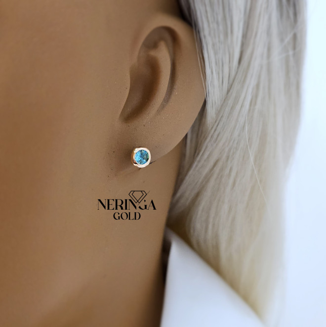 Rose gold stud earrings #69454