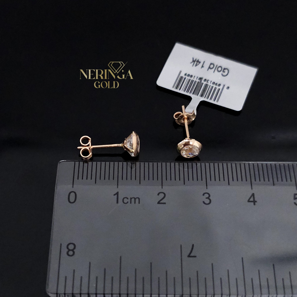 Rose gold stud earrings #69453