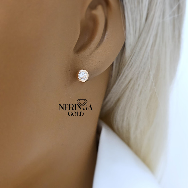 Rose gold stud earrings #69453