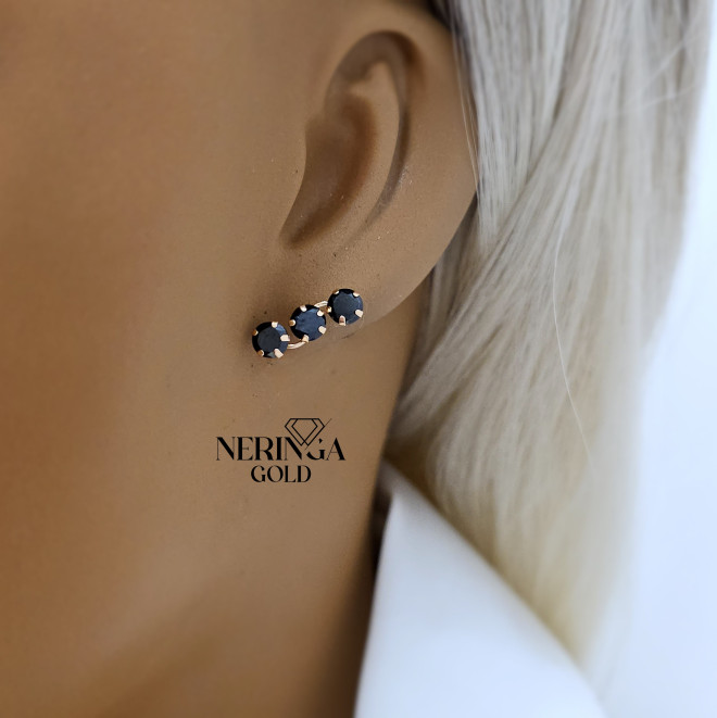 Rose gold stud earrings #69457