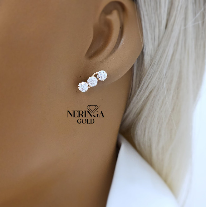 Rose gold stud earrings #69456