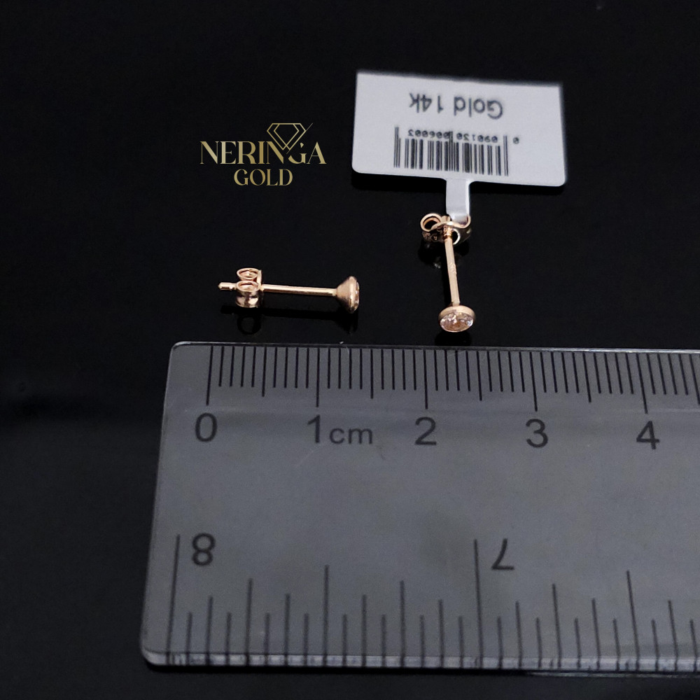Rose gold stud earrings #69465