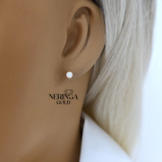 Rose gold stud earrings #69465