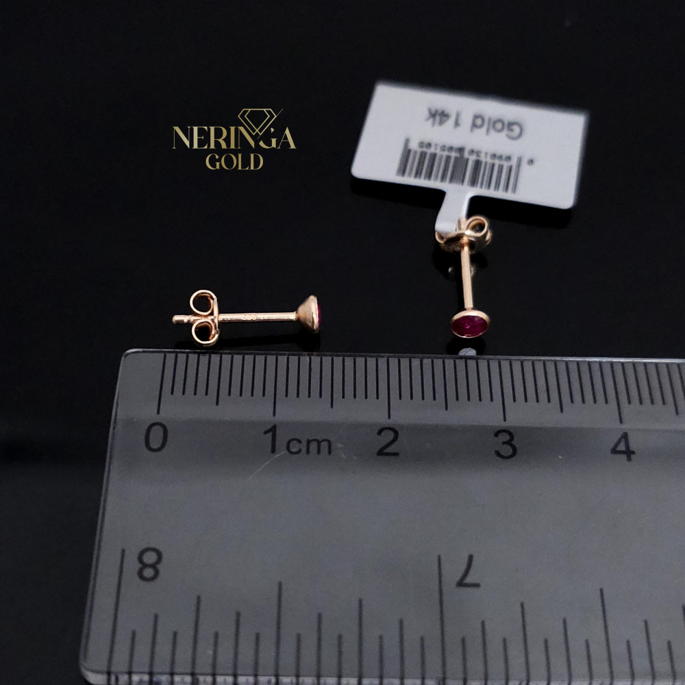 Rose gold stud earrings #69466