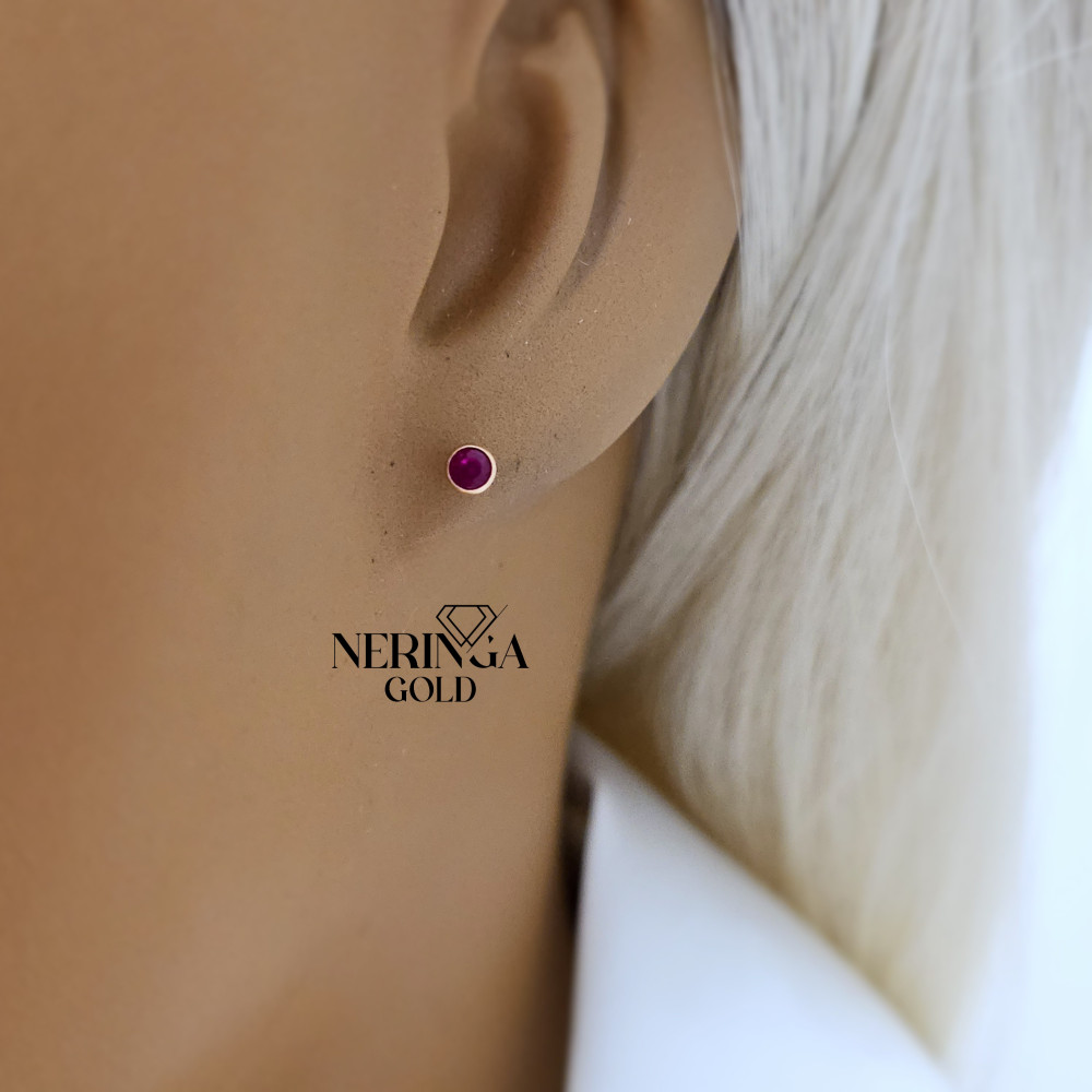 Rose gold stud earrings #69466