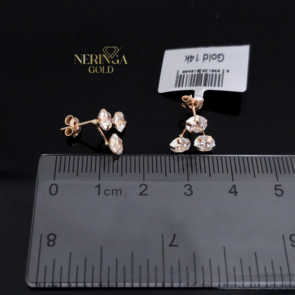 Rose gold stud earrings #69440