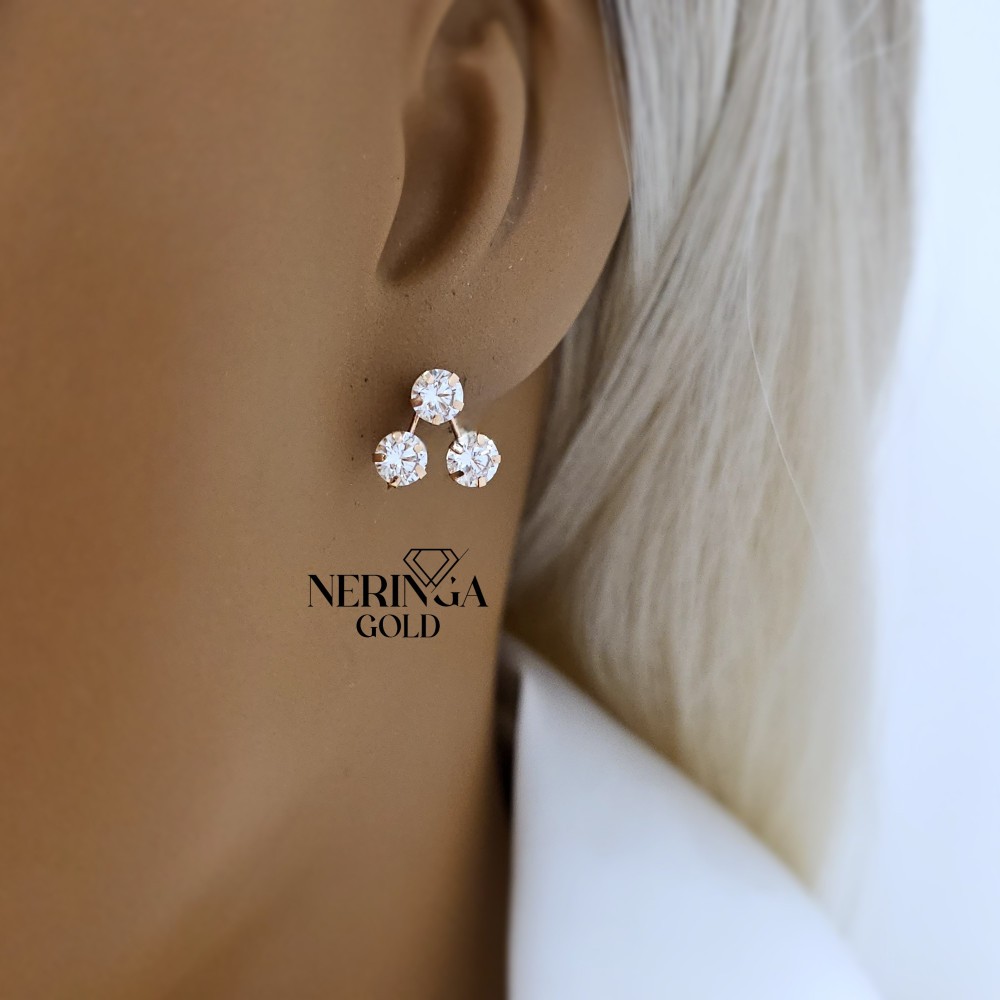 Rose gold stud earrings #69440