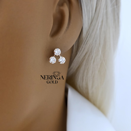 Rose gold stud earrings #69440