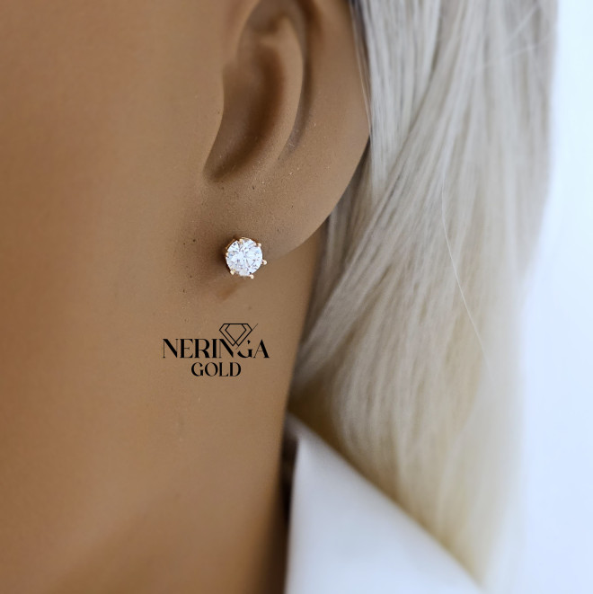 Rose gold stud earrings #69452