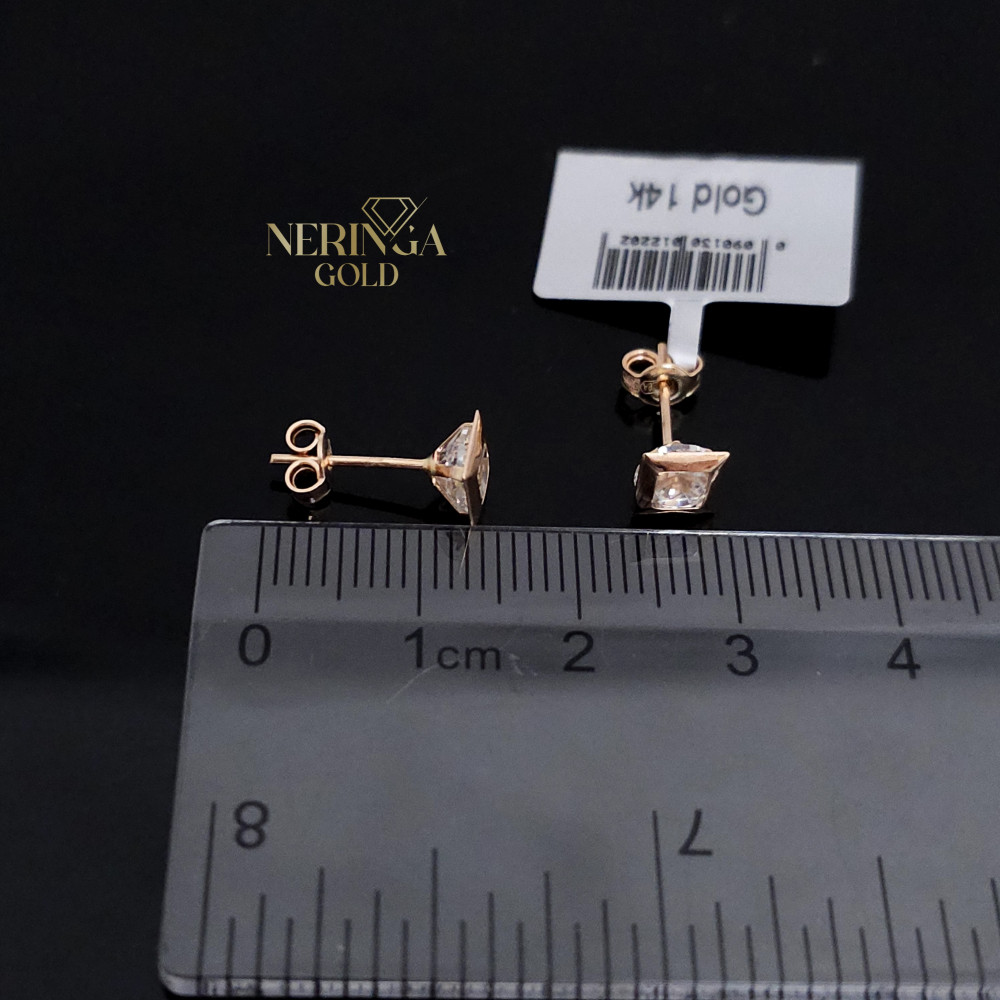 Rose gold stud earrings #69438