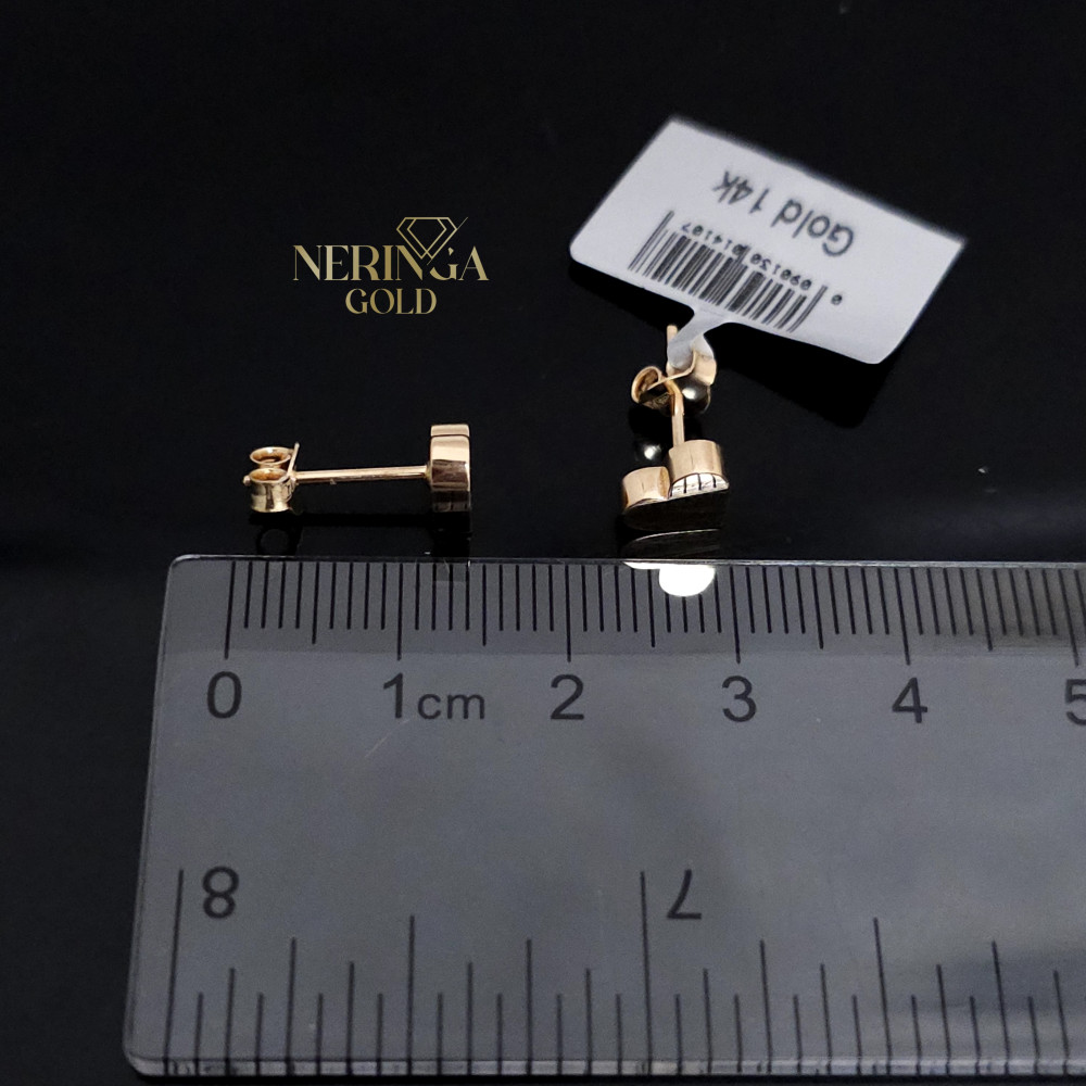 Rose gold stud earrings #69441