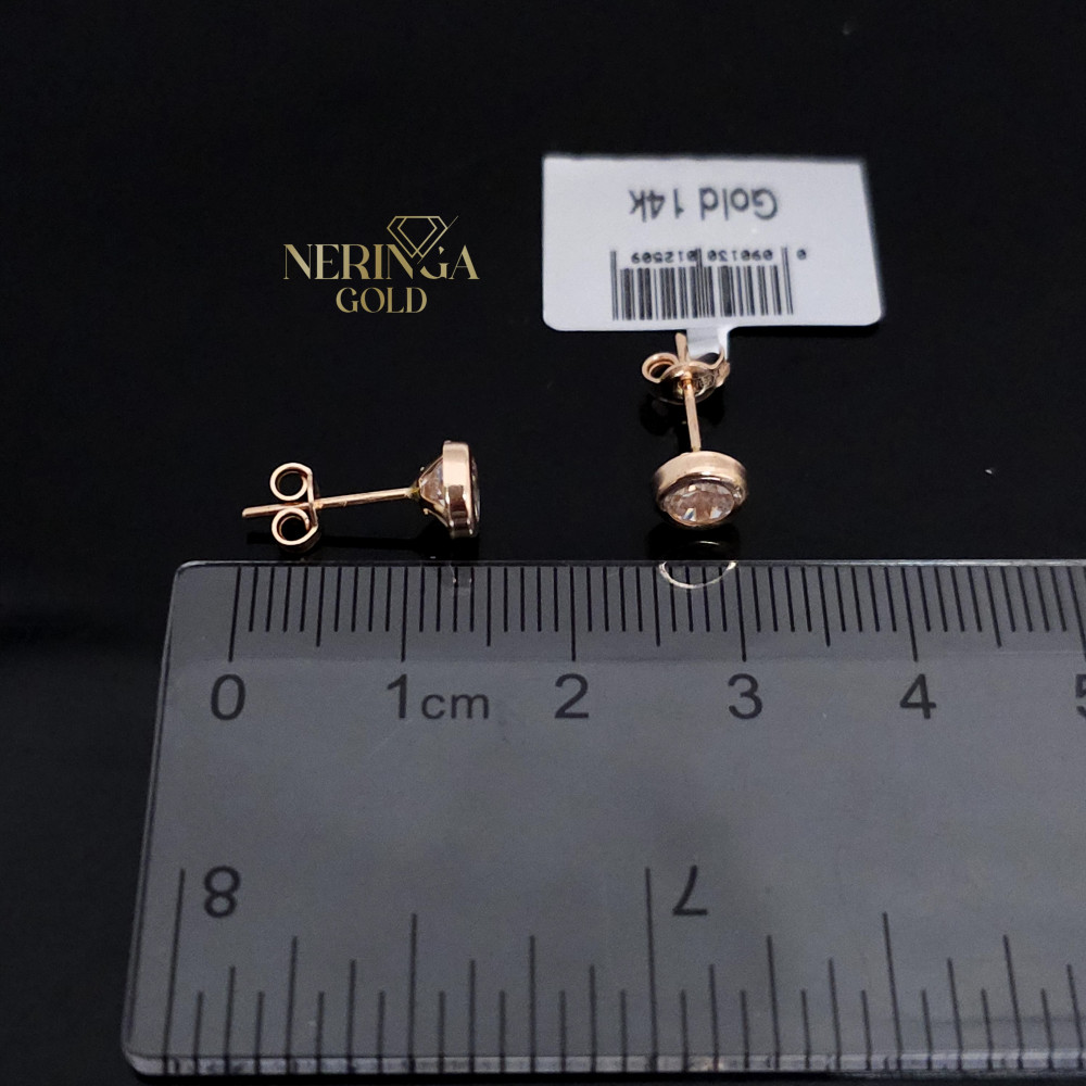 Rose gold stud earrings #69437