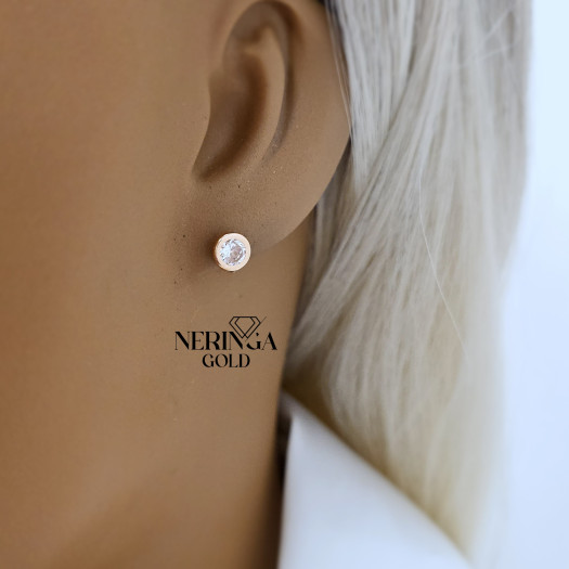 Rose gold stud earrings #69437